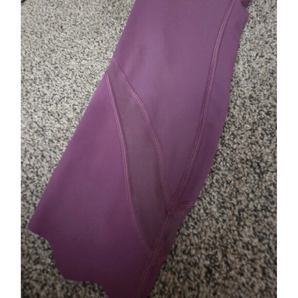 Lululemon Cropped Tulip Hem Leggings Size 8 Mesh Detail Rose Pink Activewear - Picture 2 of 12
